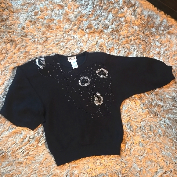 VINTAGE Marella knit sweater with sequins and applique - Picture 6 of 13